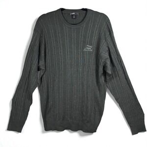 Cullen Men Gray Silk‎ Knit Sweater Extra Large Long Sleeve Frank Sinatra Logo
